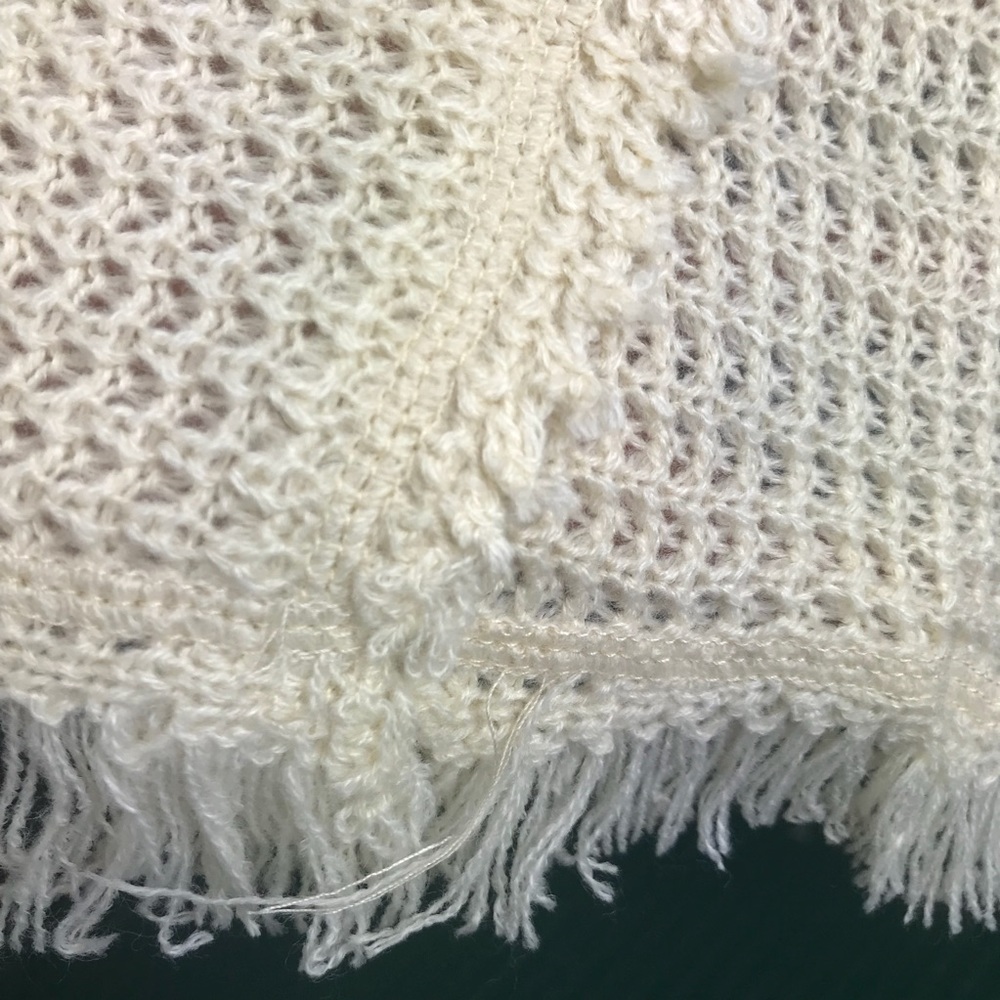 Cold Shoulder Sweater w Fringe - Picture 6 of 8